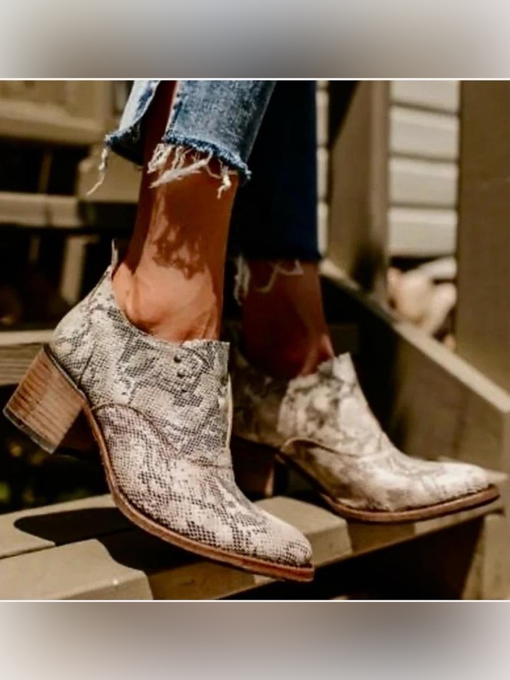 {Freebird by Steven} Sadie Python Embossed Studded Leather Boots